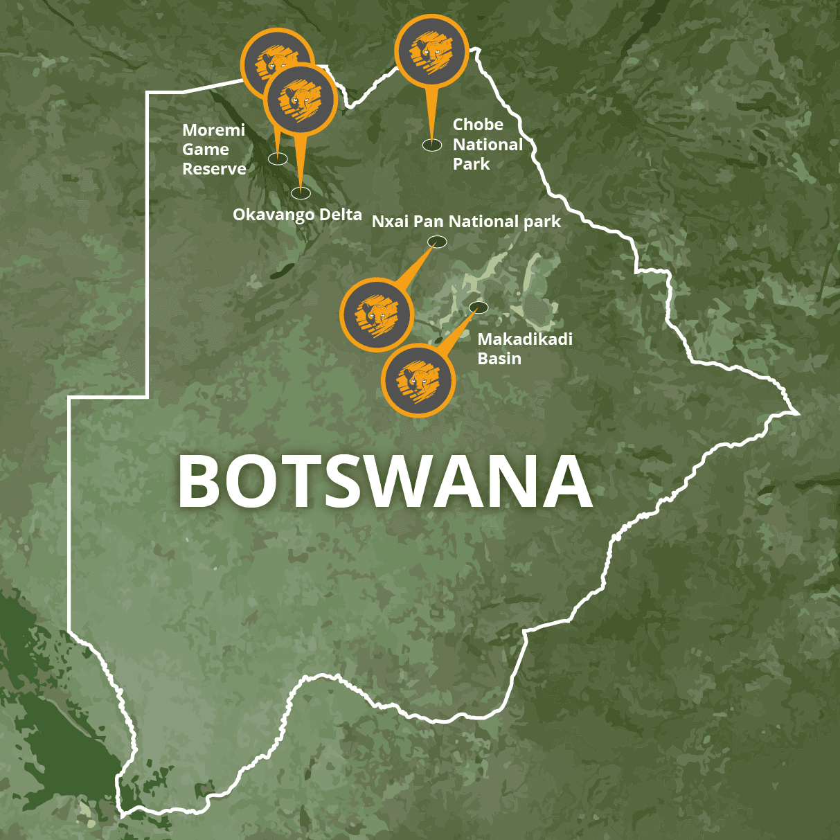 Botswana Safaris 10 BOTSWANA SAFARI MAP