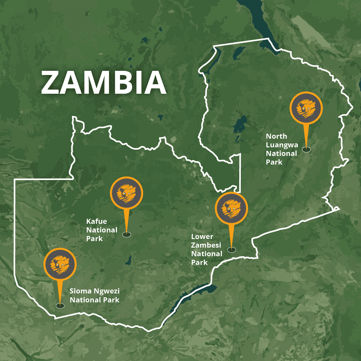 Zambia Safaris 10 ZAMBIA Map