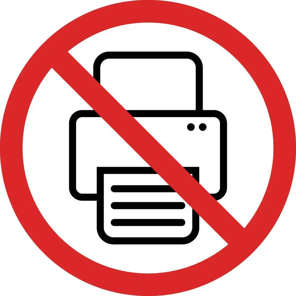 No Printing Sign