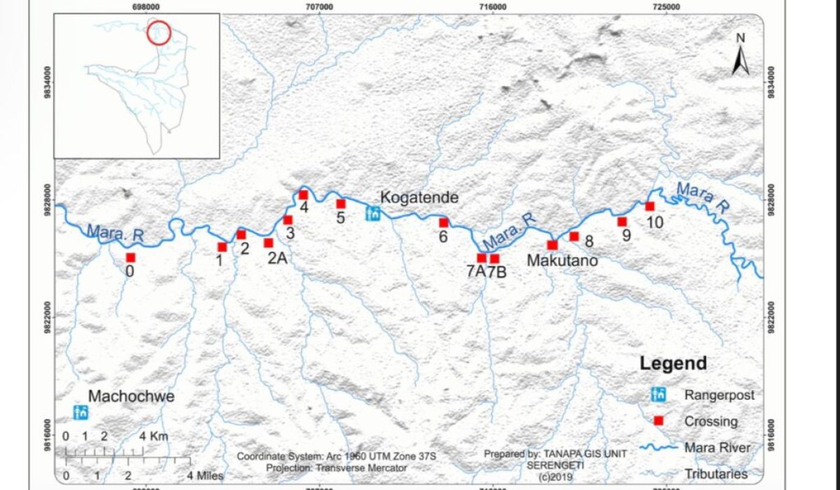Mara River Crossings Map - Serengeti Wildebeest Migration Crossings - Tanzania Safaris - Cheetah Safaris