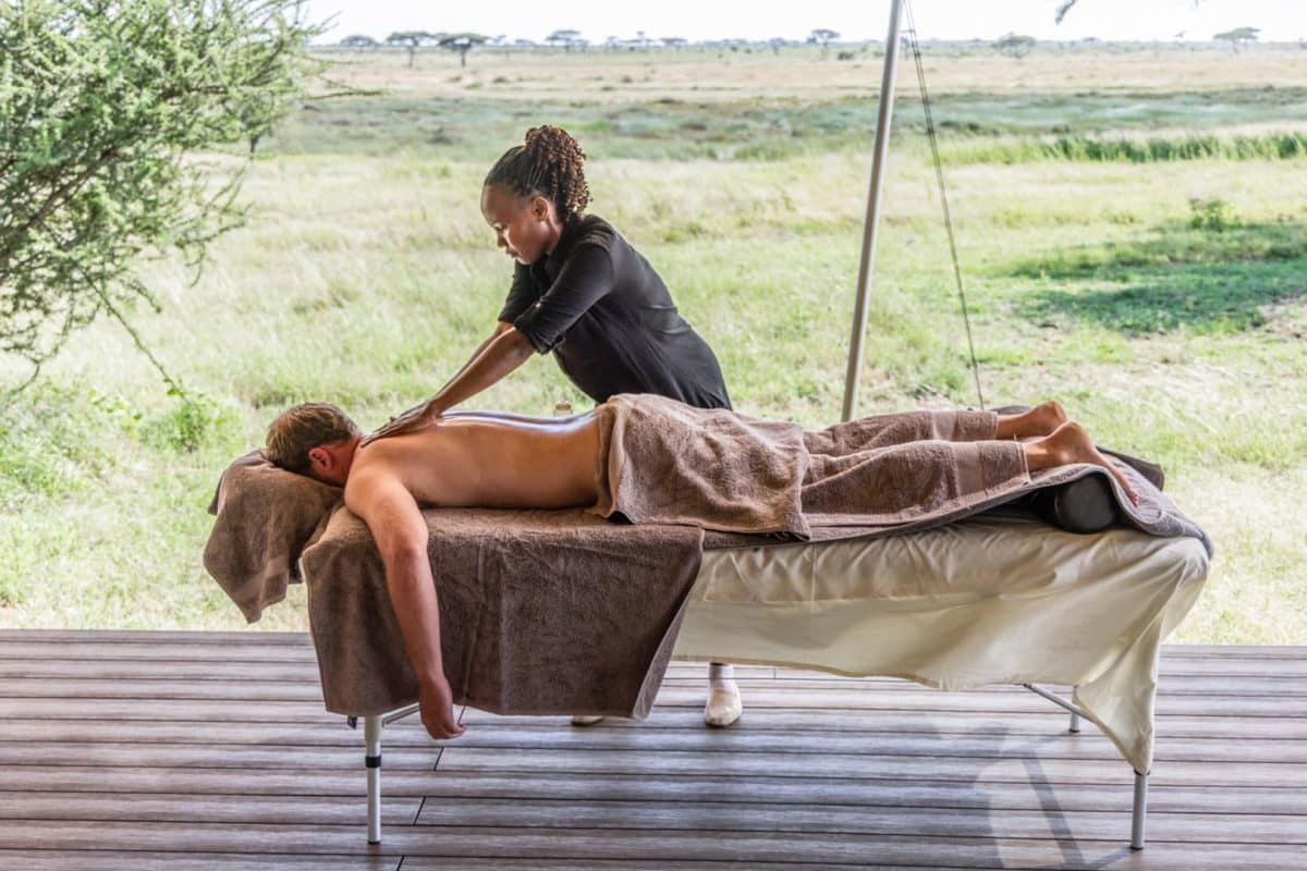 Wellness Safaris in Africa - Outside Massage - Cheetah Safaris